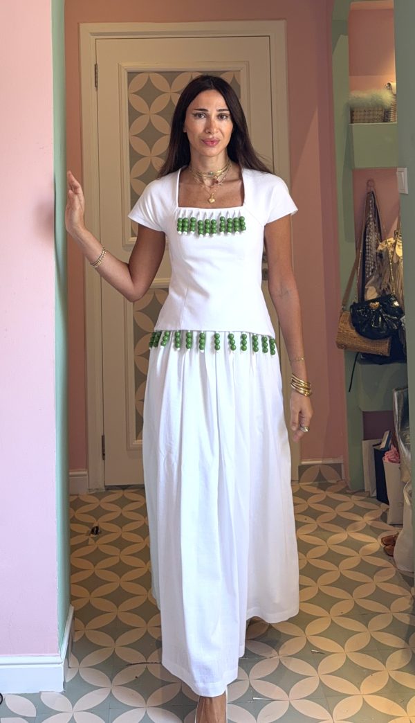 FRANCO SET IN WHITE WITH SLEEVES " SARA'S EDIT"